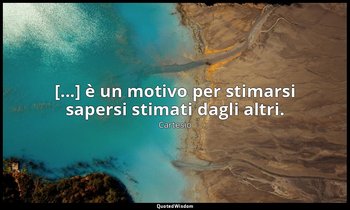 [...] è un motivo per stimarsi sapersi stimati dagli altri. (parte terza, Delle  — Cartesio
