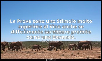 Le Prove sono uno Stimolo molto superiore al Vino anche se difficilmente sarebbe — Emily Dickinson