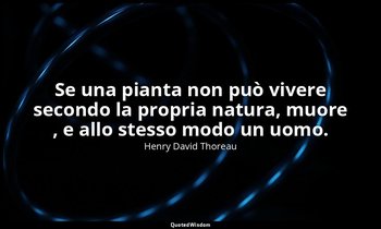 Se una pianta non può vivere secondo la propria natura, muore , e allo stesso mo — Henry David Thoreau