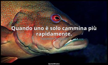 Quando uno è solo cammina più rapidamente. — Napoleone Bonaparte