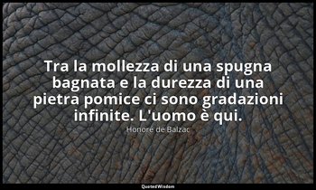 Tra la mollezza di una spugna bagnata e la durezza di una pietra pomice ci sono  — Honoré de Balzac