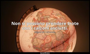 Non si possono prendere trote con i calzoni asciutti. — Miguel de Cervantes