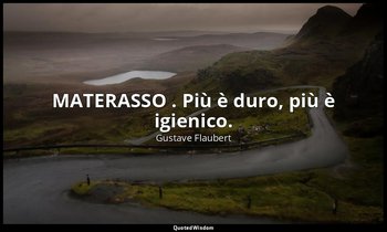 MATERASSO . Più è duro, più è igienico. — Gustave Flaubert