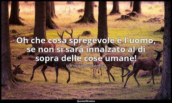 Oh che cosa spregevole è l'uomo, se non si sarà innalzato al di sopra delle cose — Lucio Anneo Seneca