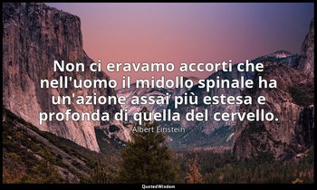 Non ci eravamo accorti che nell'uomo il midollo spinale ha un'azione assai più e — Albert Einstein