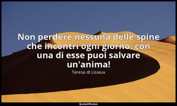 Non perdere nessuna delle spine che incontri ogni giorno: con una di esse puoi s — Teresa di Lisieux