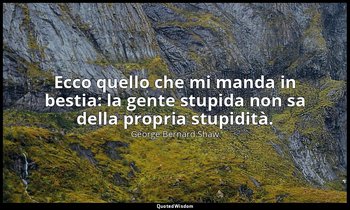 Ecco quello che mi manda in bestia: la gente stupida non sa della propria stupid — George Bernard Shaw