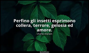 Perfino gli insetti esprimono collera, terrore, gelosia ed amore. — Charles Darwin