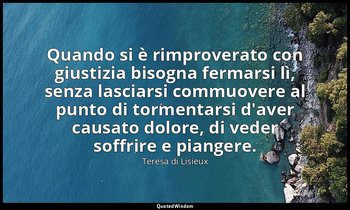 Quando si è rimproverato con giustizia bisogna fermarsi lì, senza lasciarsi comm — Teresa di Lisieux