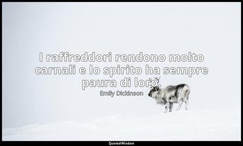 I raffreddori rendono molto carnali e lo spirito ha sempre paura di loro. (ad Ab — Emily Dickinson