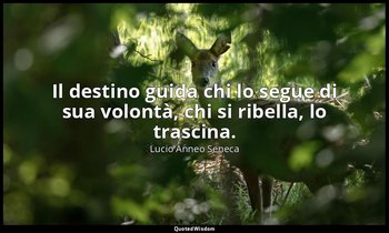 Il destino guida chi lo segue di sua volontà, chi si ribella, lo trascina. — Lucio Anneo Seneca