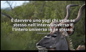 È davvero uno yogi chi vede se stesso nell'intero universo e l'intero universo i — Vivekananda