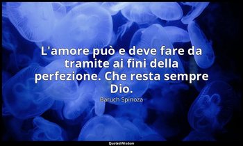 L'amore può e deve fare da tramite ai fini della perfezione. Che resta sempre Di — Baruch Spinoza
