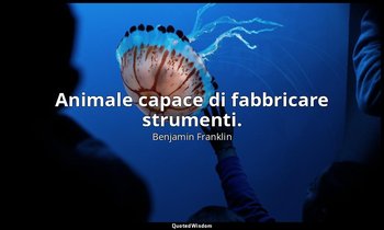 Animale capace di fabbricare strumenti. — Benjamin Franklin