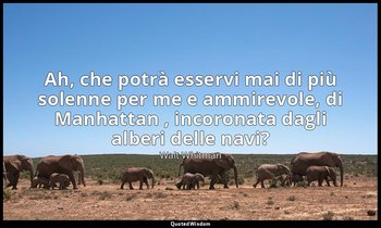 Ah, che potrà esservi mai di più solenne per me e ammirevole, di Manhattan , inc — Walt Whitman