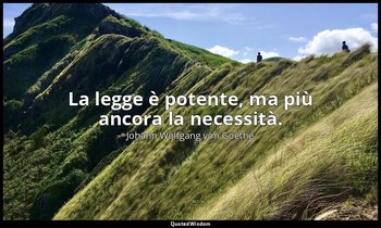 La legge è potente, ma più ancora la necessità. — Johann Wolfgang von Goethe