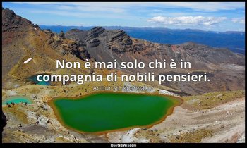 Non è mai solo chi è in compagnia di nobili pensieri. — Arthur Schopenhauer