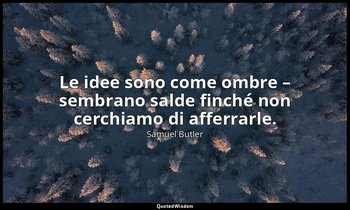 Le idee sono come ombre – sembrano salde finché non cerchiamo di afferrarle. — Samuel Butler