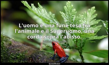 L'uomo è una fune tesa fra l'animale e il Superuomo, una corda sopra l'abisso. — Friedrich Nietzsche