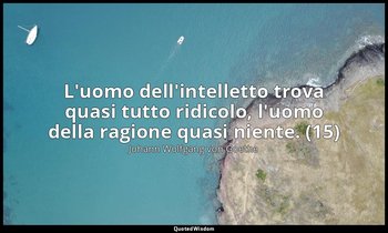 L'uomo dell'intelletto trova quasi tutto ridicolo, l'uomo della ragione quasi ni — Johann Wolfgang von Goethe