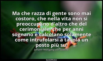 Ma che razza di gente sono mai costoro, che nella vita non si preoccupano d'altr — Johann Wolfgang von Goethe