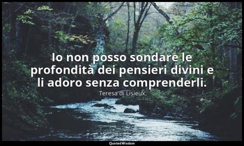 Io non posso sondare le profondità dei pensieri divini e li adoro senza comprend — Teresa di Lisieux