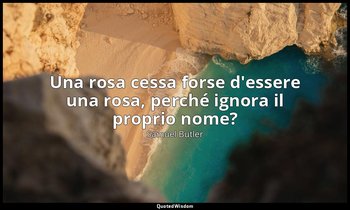 Una rosa cessa forse d'essere una rosa, perché ignora il proprio nome? — Samuel Butler