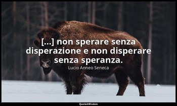[...] non sperare senza disperazione e non disperare senza speranza. — Lucio Anneo Seneca