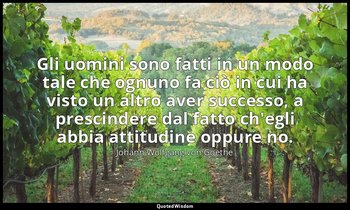 Gli uomini sono fatti in un modo tale che ognuno fa ciò in cui ha visto un altro — Johann Wolfgang von Goethe