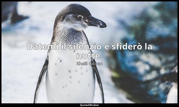 Datemi il silenzio e sfiderò la notte. — Khalil Gibran