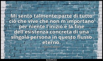 Mi sento talmente parte di tutto ciò che vive che non m'importano per niente l'i — Albert Einstein