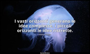 I vasti orizzonti generano le idee complesse, i piccoli orizzonti le idee ristre — Victor Hugo