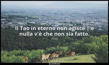Il Tao in eterno non agisce | e nulla v'è che non sia fatto. — Laozi