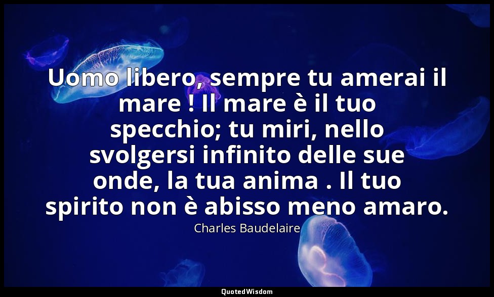 Uomo libero, sempre tu amerai il mare ! Il mare è il tuo specchio; tu miri, nell — Charles Baudelaire