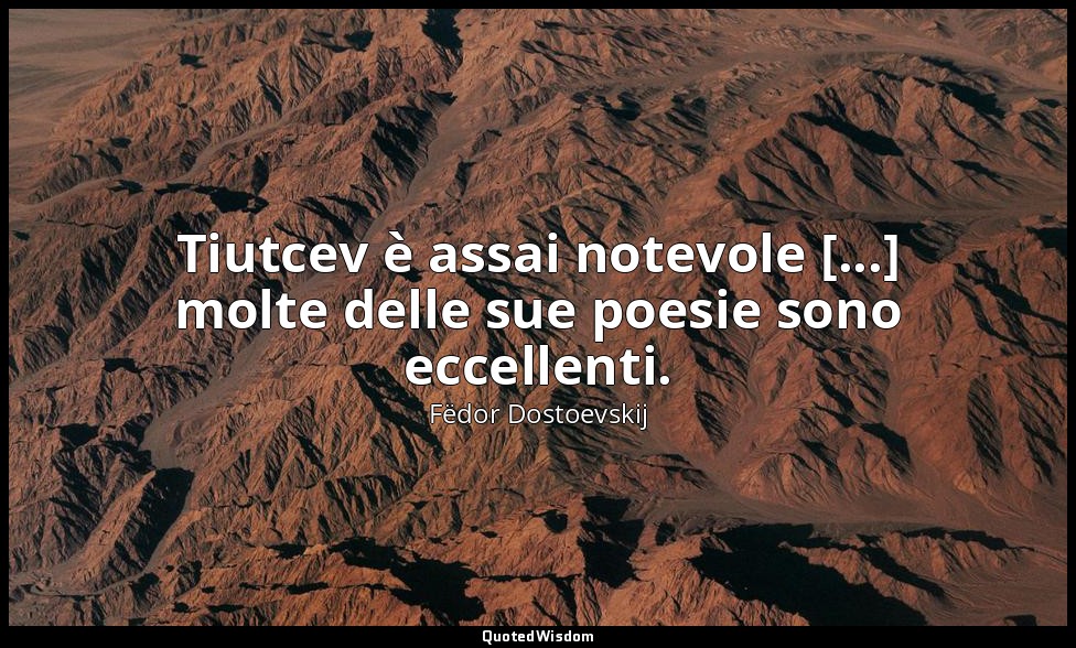 Tiutcev è assai notevole [...] molte delle sue poesie sono eccellenti. — Fëdor Dostoevskij
