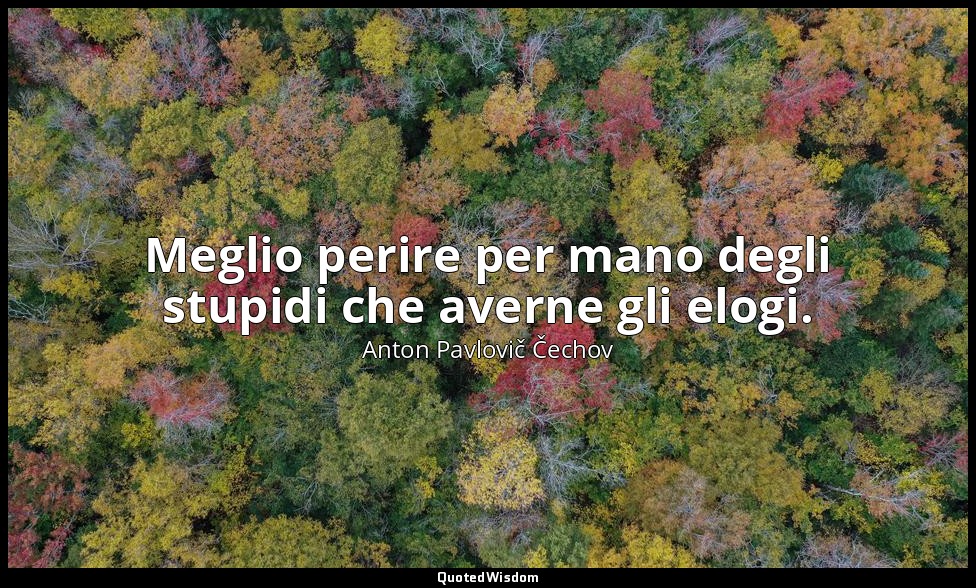 Meglio perire per mano degli stupidi che averne gli elogi. — Anton Pavlovič Čechov