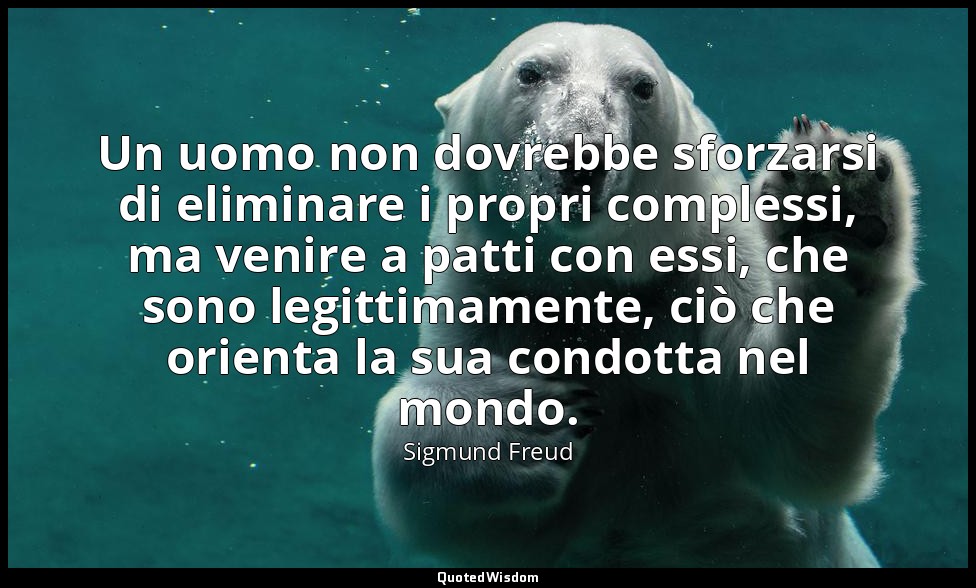 Un uomo non dovrebbe sforzarsi di eliminare i propri complessi, ma venire a patt — Sigmund Freud