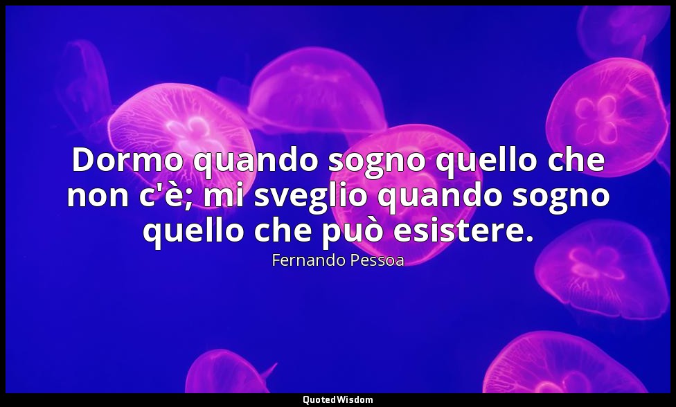 Dormo quando sogno quello che non c'è; mi sveglio quando sogno quello che può es — Fernando Pessoa