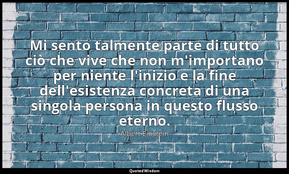 Mi sento talmente parte di tutto ciò che vive che non m'importano per niente l'i — Albert Einstein