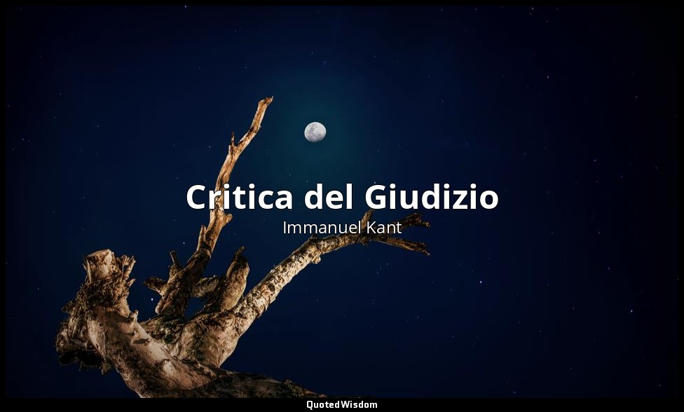Critica del Giudizio — Immanuel Kant