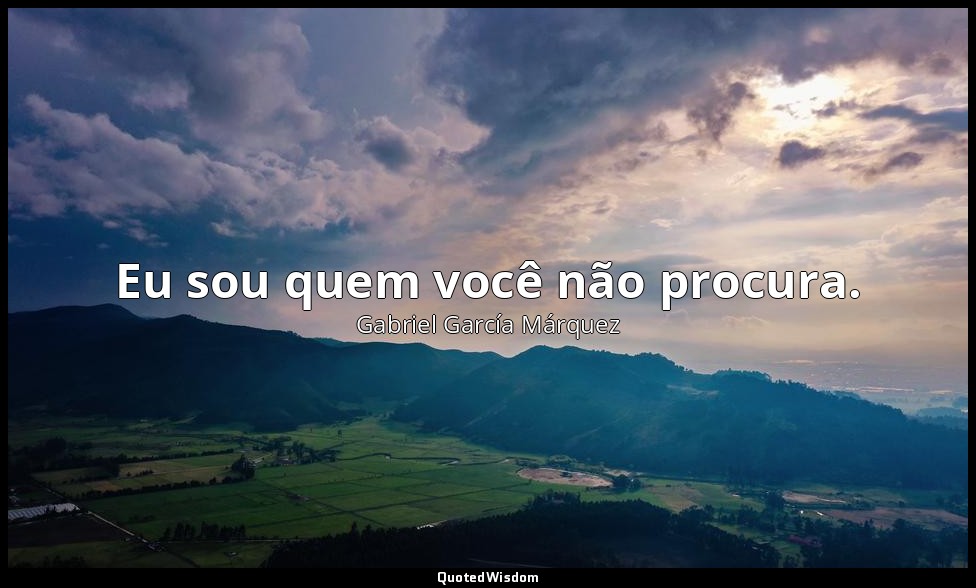 Eu sou quem você não procura. — Gabriel García Márquez