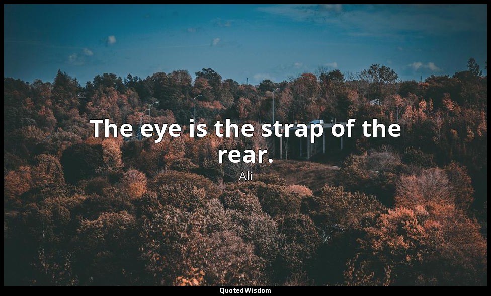 The eye is the strap of the rear. — Ali
