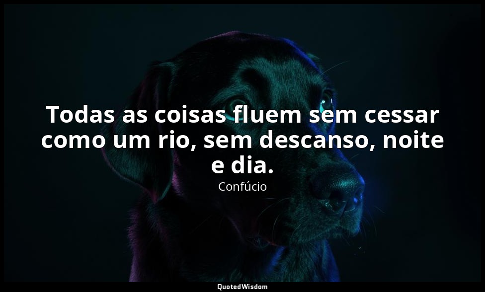 Todas as coisas fluem sem cessar como um rio, sem descanso, noite e dia. — Confúcio