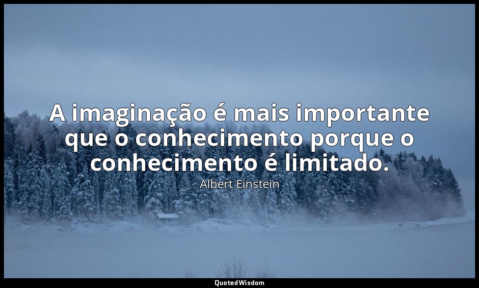 A imaginação é mais importante que o conhecimento porque o conhecimento é limita — Albert Einstein