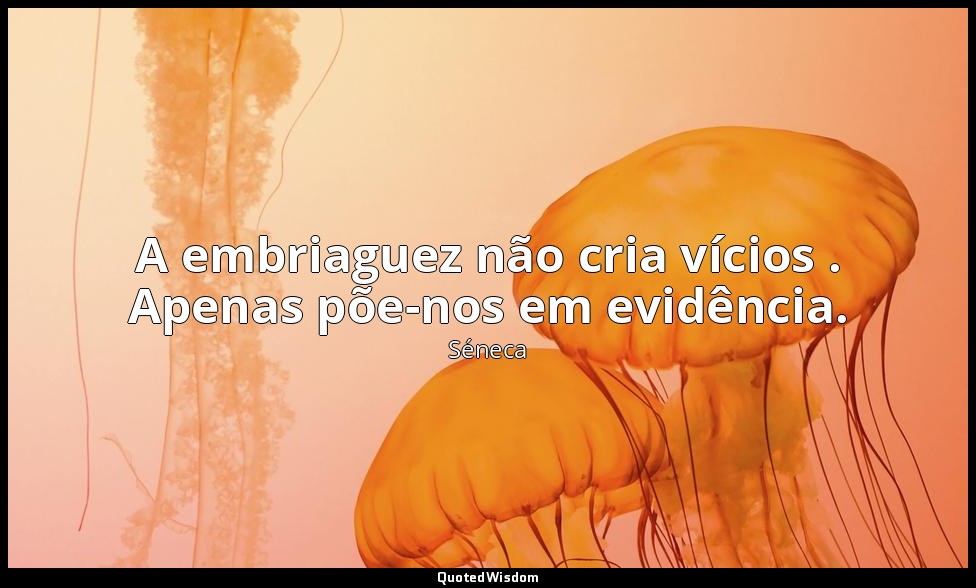A embriaguez não cria vícios . Apenas põe-nos em evidência. — Séneca
