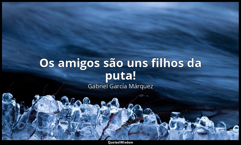 Os amigos são uns filhos da puta! — Gabriel García Márquez