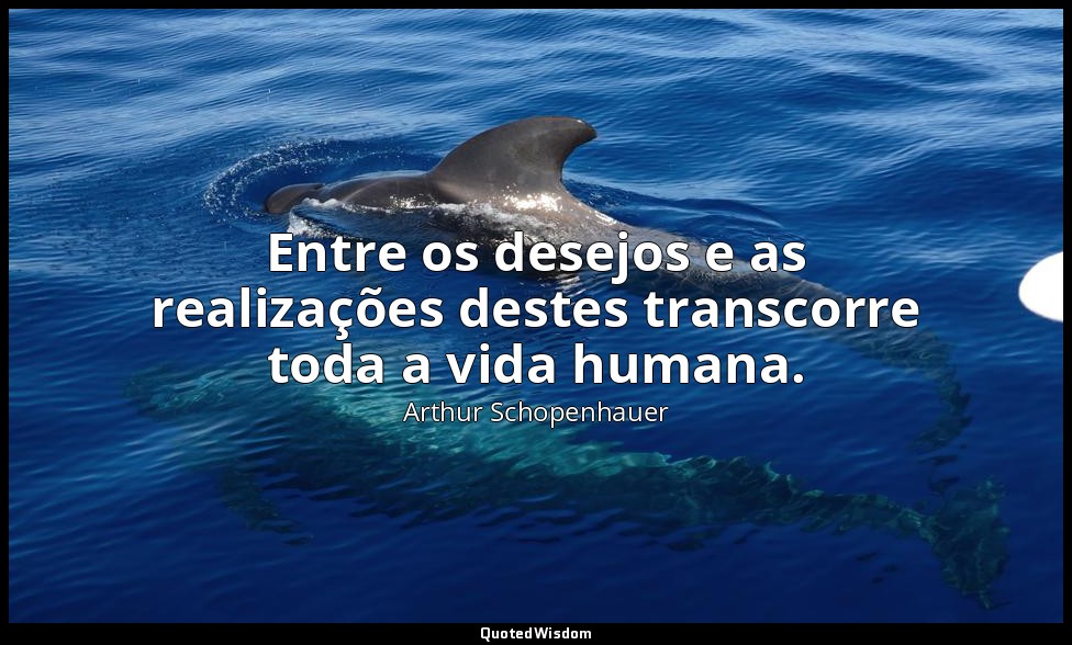 Entre os desejos e as realizações destes transcorre toda a vida humana. — Arthur Schopenhauer