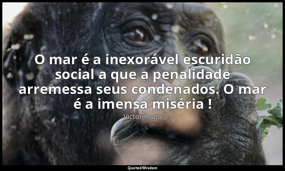 O mar é a inexorável escuridão social a que a penalidade arremessa seus condenad — Victor Hugo