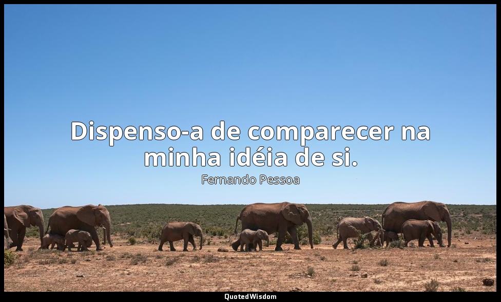 Dispenso-a de comparecer na minha idéia de si. — Fernando Pessoa
