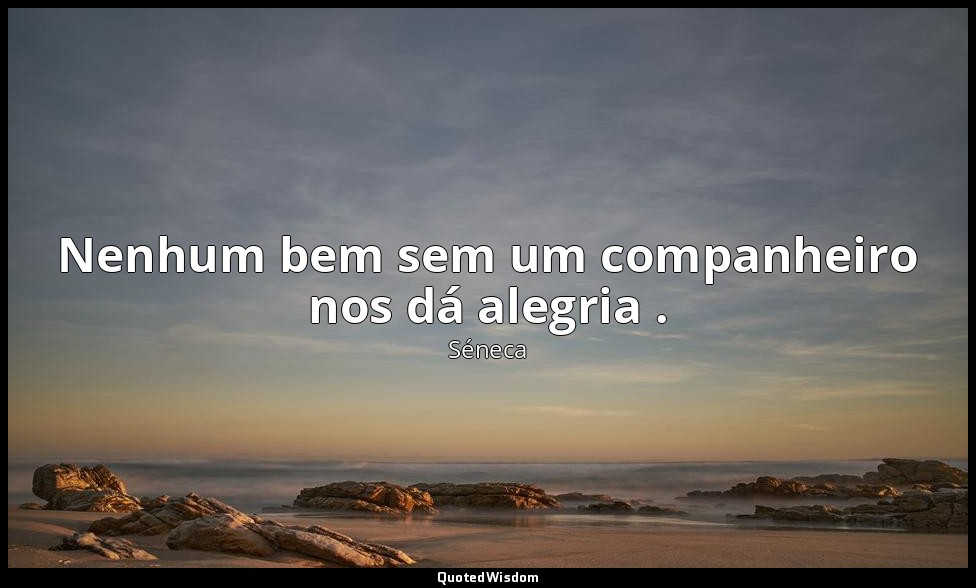 Nenhum bem sem um companheiro nos dá alegria . — Séneca